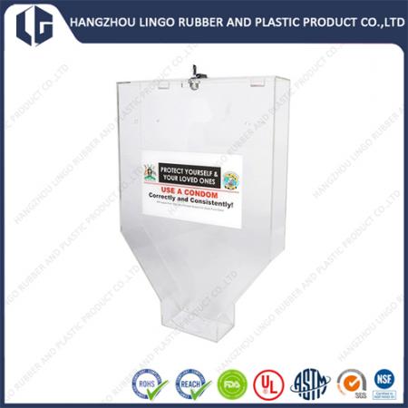 Acrylic PC Plastic Part Hanging on Wall Condom Dispenser Box