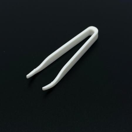 Custom Cosmetic Tweezers – White Matte Curved Tip Disposable Plastic Tweezers 