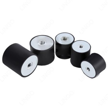 Custom Double Female Thread Cylindrical Rubber Mount for Industrial Equipment