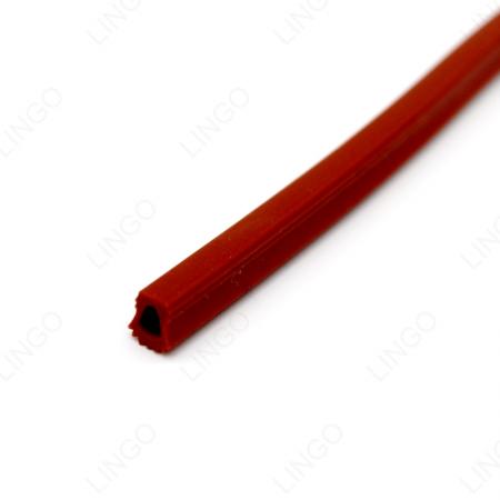 Custom Red Triangular Hollow Serrated Silicone Seal Strip Solid Compressible Gasket