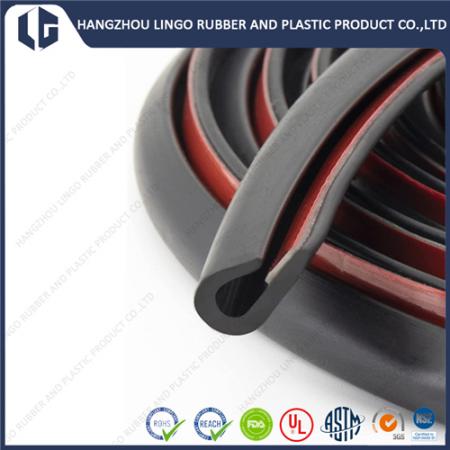 Customized EPDM Rubber U Channel Extrusion Profile with Self-Adhesive Tape Door Seal
