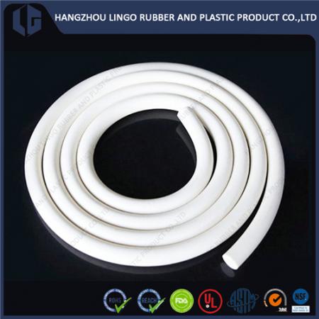 Flame Resistant Clean White Silicone Sponge Rubber Extrusion Round Cord 