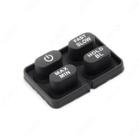Four-Key Printed Silicone Keypad, Power & Function Tactile Rubber Button Pad