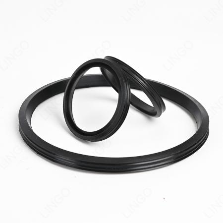 Heavy-Duty Dual Grooved Rubber Seal Ring, Anti-Extrusion Double Ridge Rubber Gasket