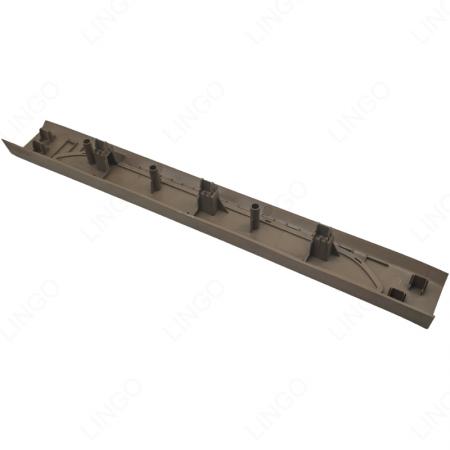 Injection Molded Curved Trim Panel – Reinforced Decorative Molding with Mounting Bosses