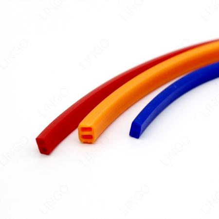 Multi-Color Custom Double Hollow Dual Cavity Rectangular Silicone Seal Strip