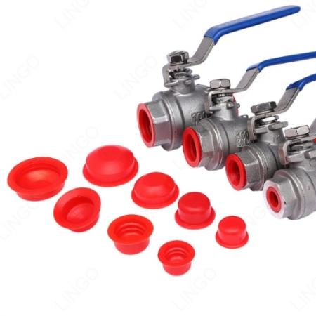 Red Silicone Thread Protector Cap – Female Port Dust Cover for Ball Valves