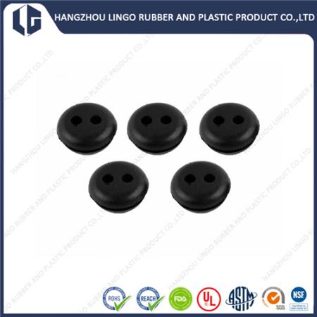 Silicone Protective Coil Black Double Hole Protective Sleeve