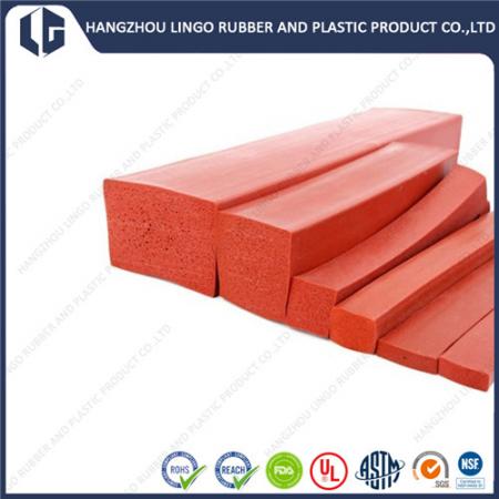 Red Color Silicone Rubber Sponge Square Extrusion Profile