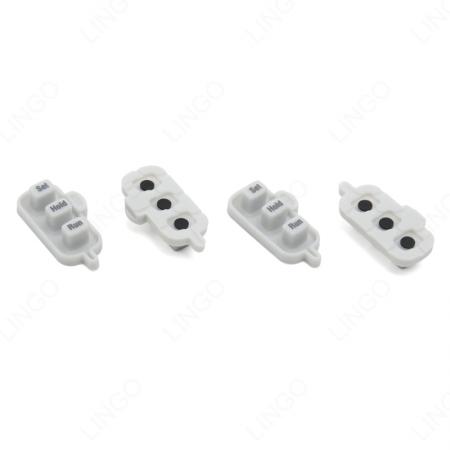 Three-Key Silicone Keypad – Mini Conductive Carbon Pill Button Pad with Printed Text