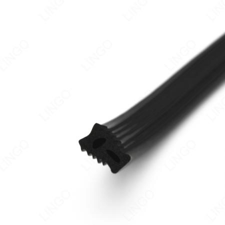 Weatherproof Custom Double Hole Serrated Foam Rubber Gasket For Doors