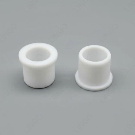White PTFE Flanged Bushing – Custom Machined Teflon Sleeve for Insulation & Sealing